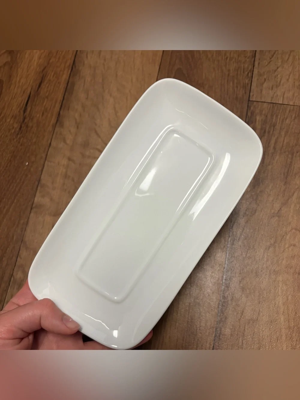 Crate&Barrel White Ceramic Butter Dish